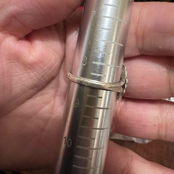 VINTAGE FRED HARVEY STERLING SILVER AND TURQUOISE WOMENS RING 5g - Picture 4 of 5